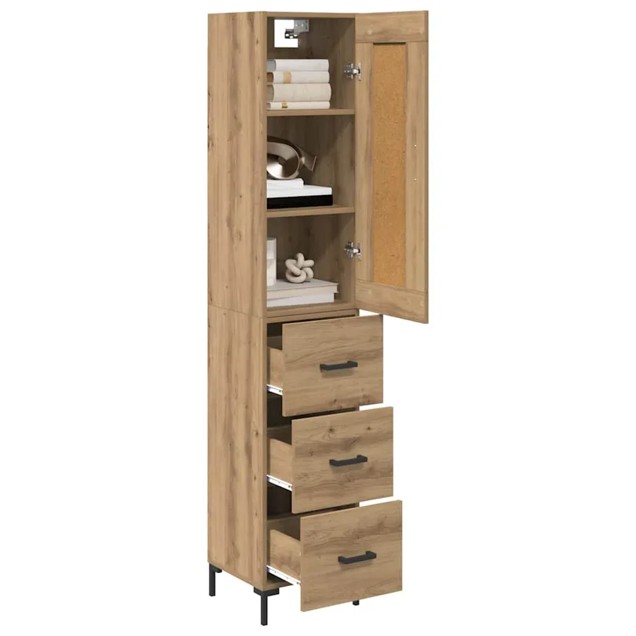 Haut Armoire Chêne artisanal 34,5 x 34 x 180 cm - 3
