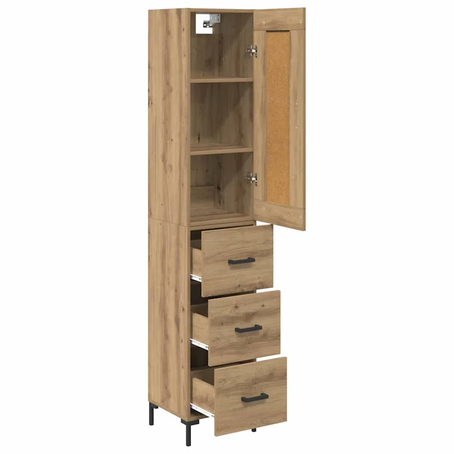 Haut Armoire Chêne artisanal 34,5 x 34 x 180 cm - 5