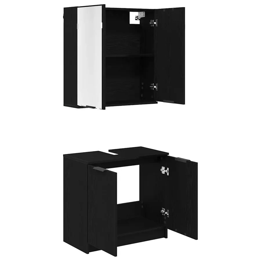 Ensemble de Meubles de Salle de Bain 2 pcs Chêne noir - 7
