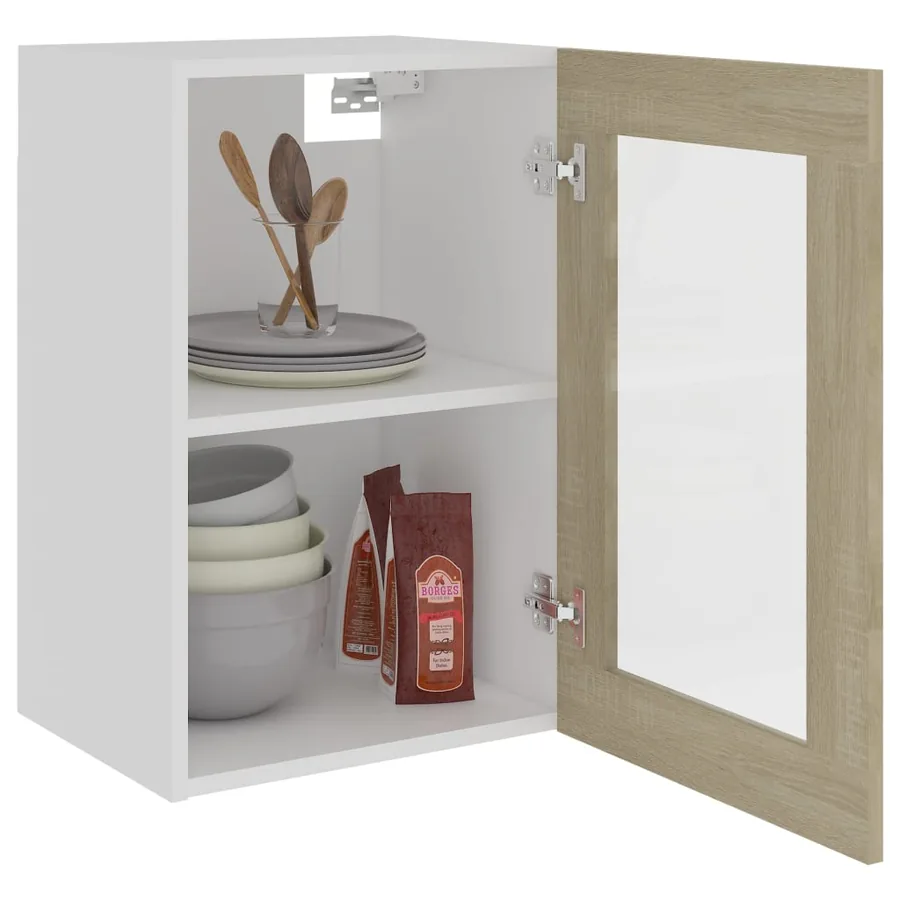 Vitrine suspendue "Lyon" Chêne Sonoma 40 x 31 x 60 cm Bois d'ingénierie - 4