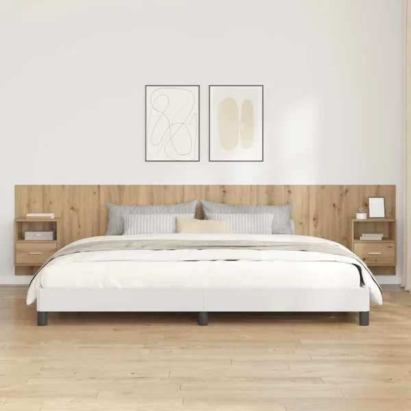 Tête de lit avec armoire 3 pcs Chêne artisanal