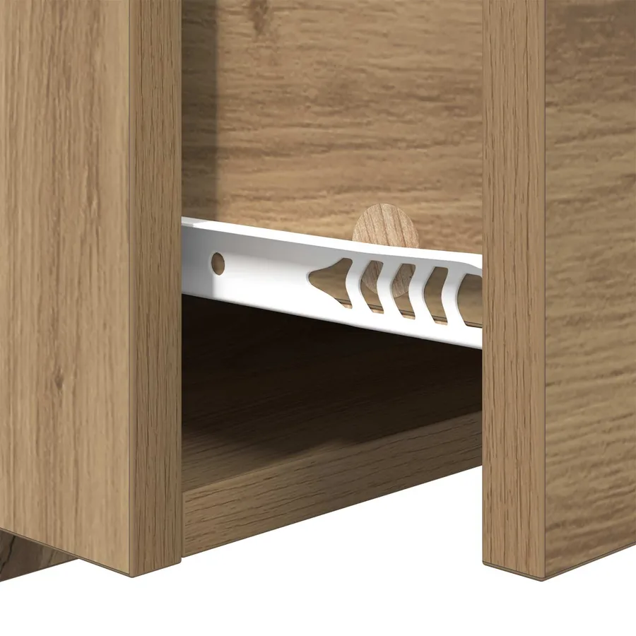 Tête de lit avec armoire 3 pcs Chêne artisanal - 11