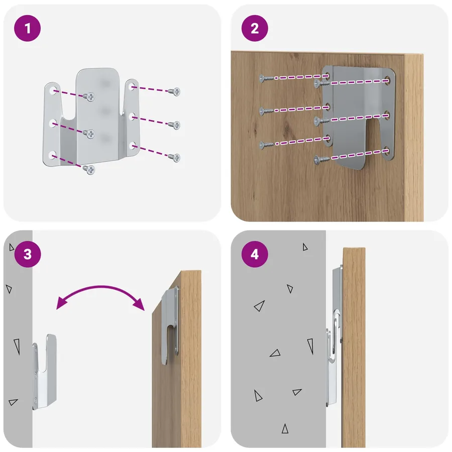 Tête de lit avec armoire 3 pcs Chêne artisanal - 13