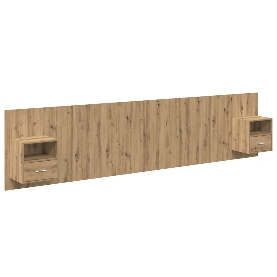 Tête de lit avec armoire 3 pcs Chêne artisanal - 2