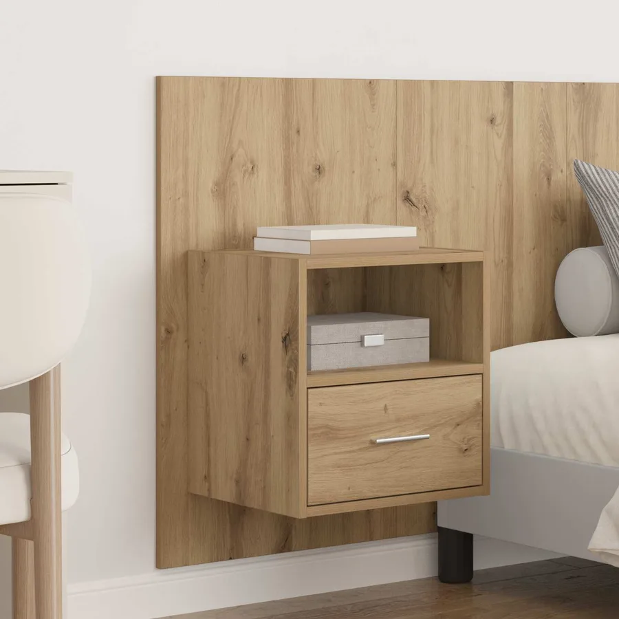 Tête de lit avec armoire 3 pcs Chêne artisanal - 4