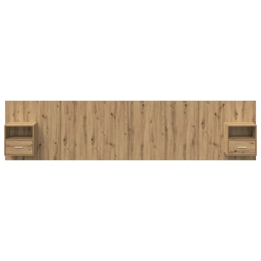 Tête de lit avec armoire 3 pcs Chêne artisanal - 7