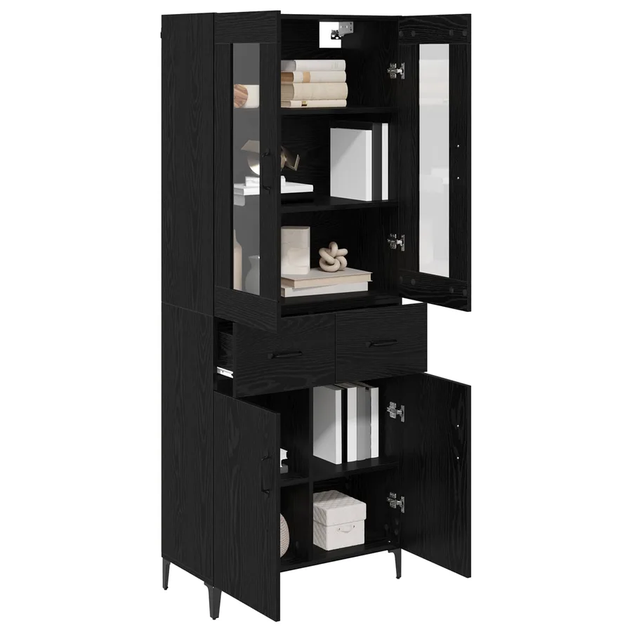 Haut Armoire Chêne noir 69,5 x 34 x 180 cm Bois d'ingénierie - 3
