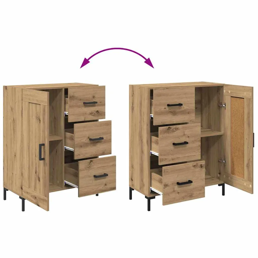 Haut Armoire 2 pcs Chêne artisanal 69,5 x 34 x 180 cm - 13