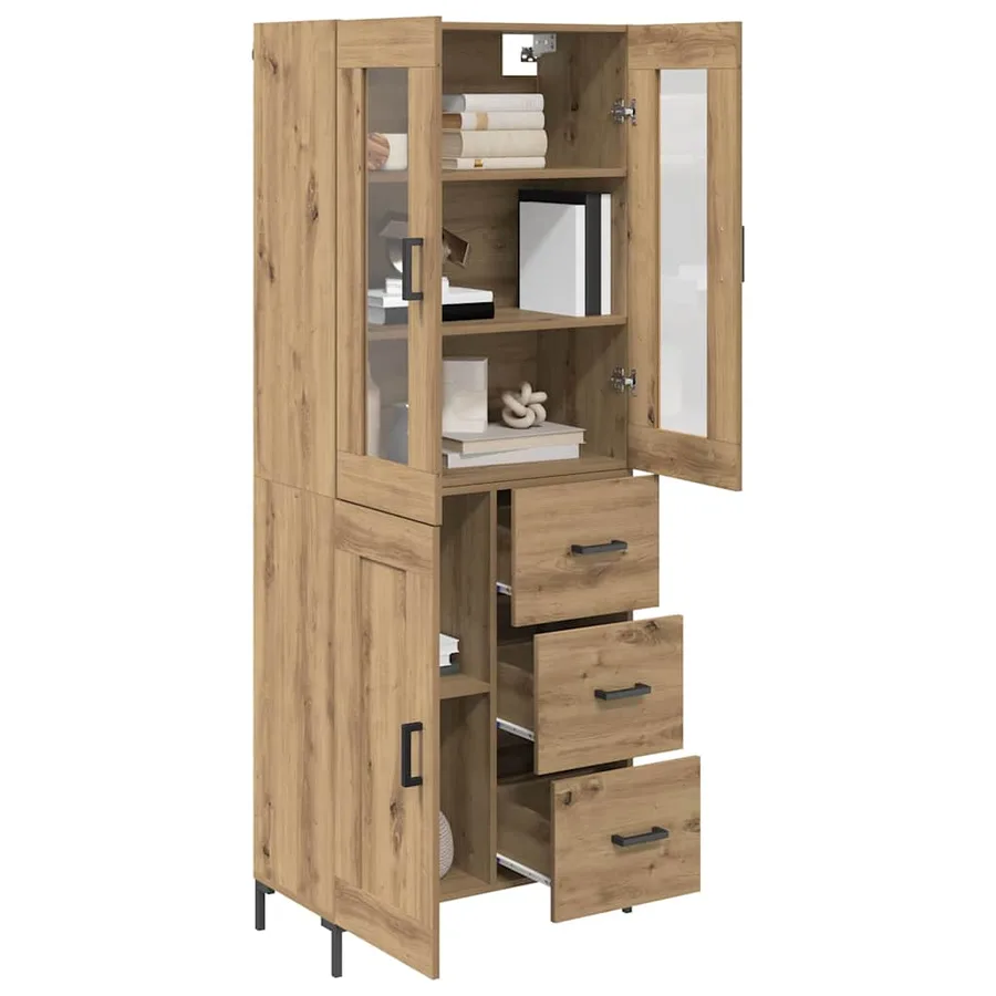 Haut Armoire 2 pcs Chêne artisanal 69,5 x 34 x 180 cm - 3
