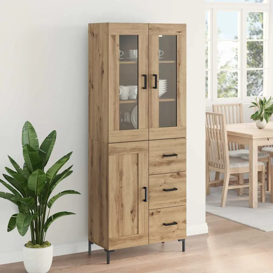 Haut Armoire 2 pcs Chêne artisanal 69,5 x 34 x 180 cm - 4