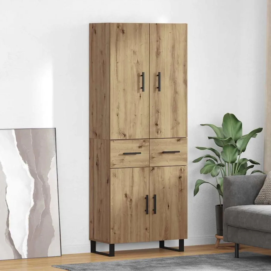 Haut Armoire 2 pcs Chêne artisanal 69,5 x 34 x 180 cm