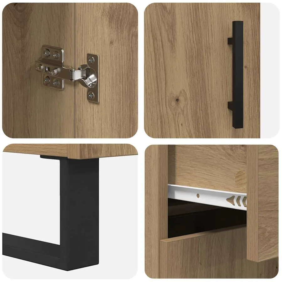 Haut Armoire 2 pcs Chêne artisanal 69,5 x 34 x 180 cm - 11