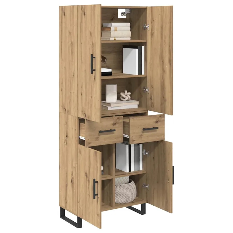 Haut Armoire 2 pcs Chêne artisanal 69,5 x 34 x 180 cm - 3