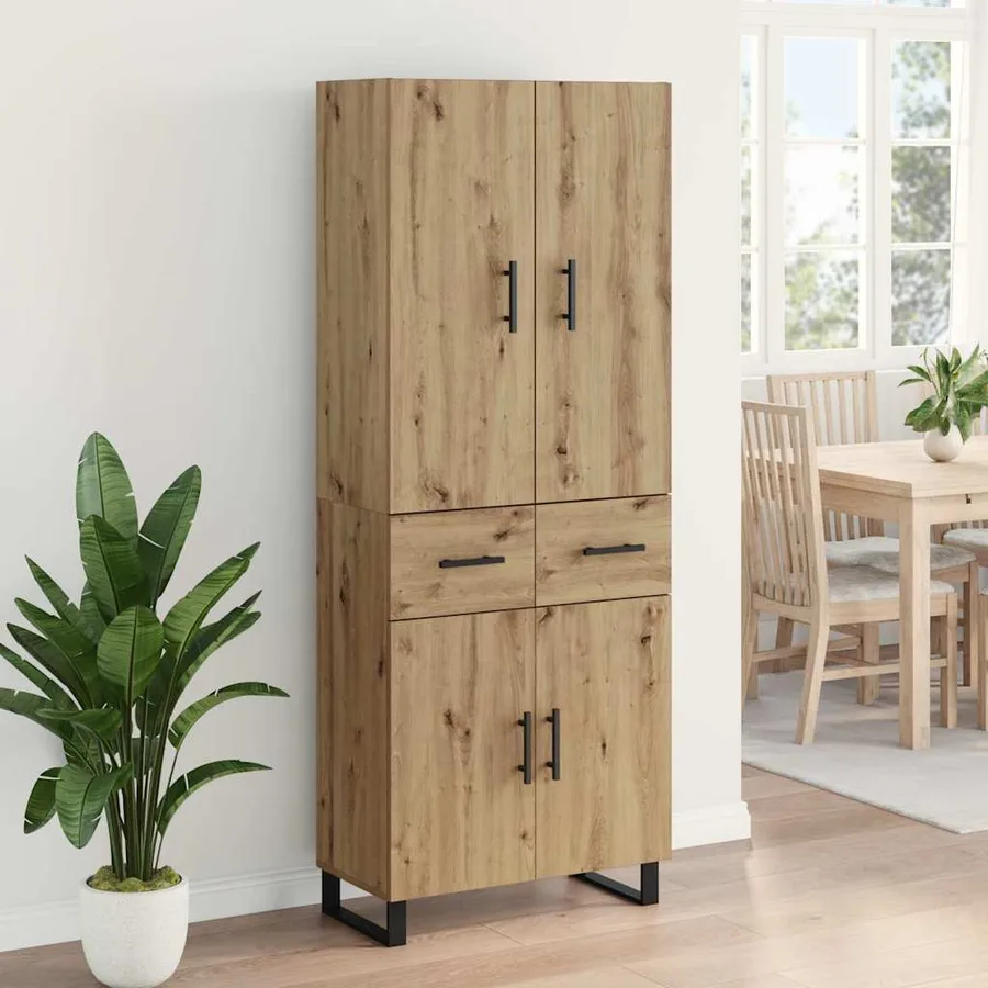 Haut Armoire 2 pcs Chêne artisanal 69,5 x 34 x 180 cm - 4