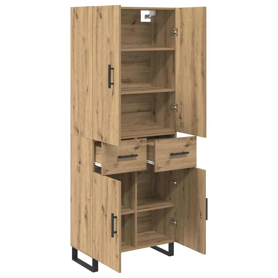 Haut Armoire 2 pcs Chêne artisanal 69,5 x 34 x 180 cm - 5