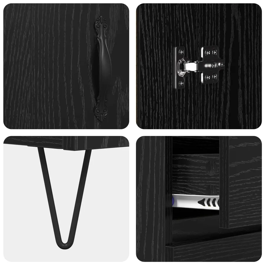 Haut Armoire avec tiroir 2 pcs Chêne noir Bois d'ingénierie - 11