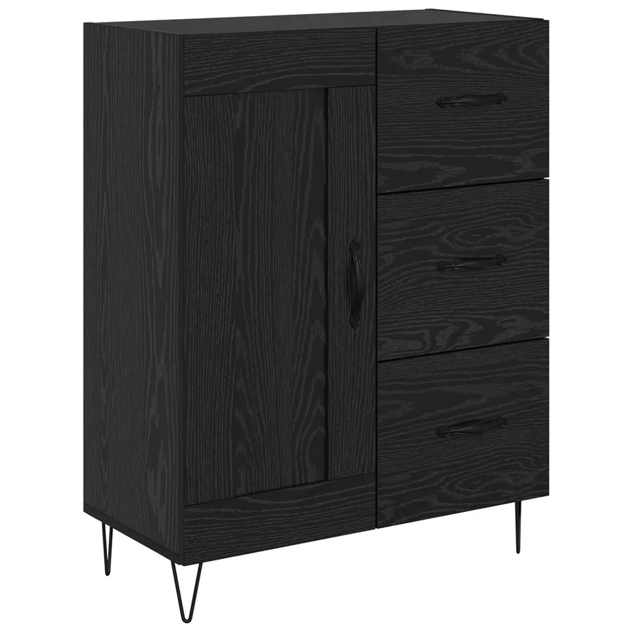 Haut Armoire avec tiroir 2 pcs Chêne noir Bois d'ingénierie - 6