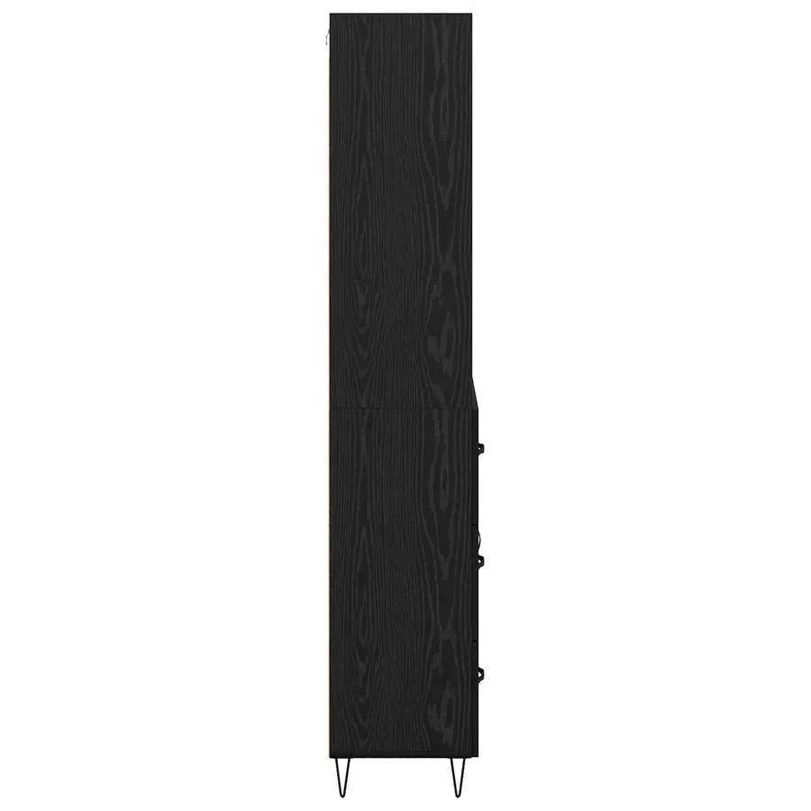 Haut Armoire avec tiroir 2 pcs Chêne noir Bois d'ingénierie - 9