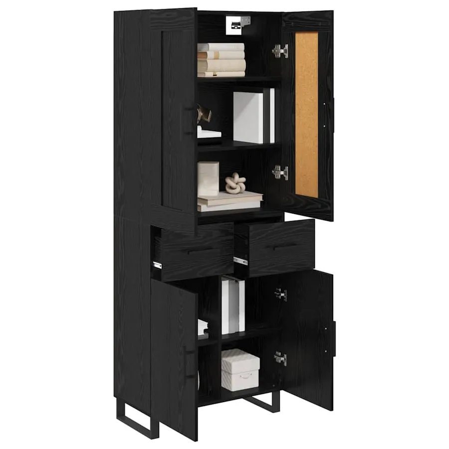 Haut Armoire Chêne noir 69,5 x 34 x 180 cm Bois d'ingénierie - 3