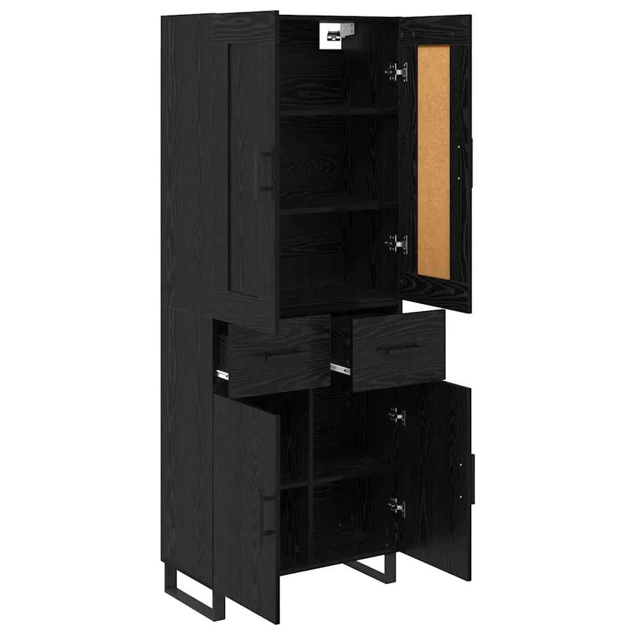 Haut Armoire Chêne noir 69,5 x 34 x 180 cm Bois d'ingénierie - 5
