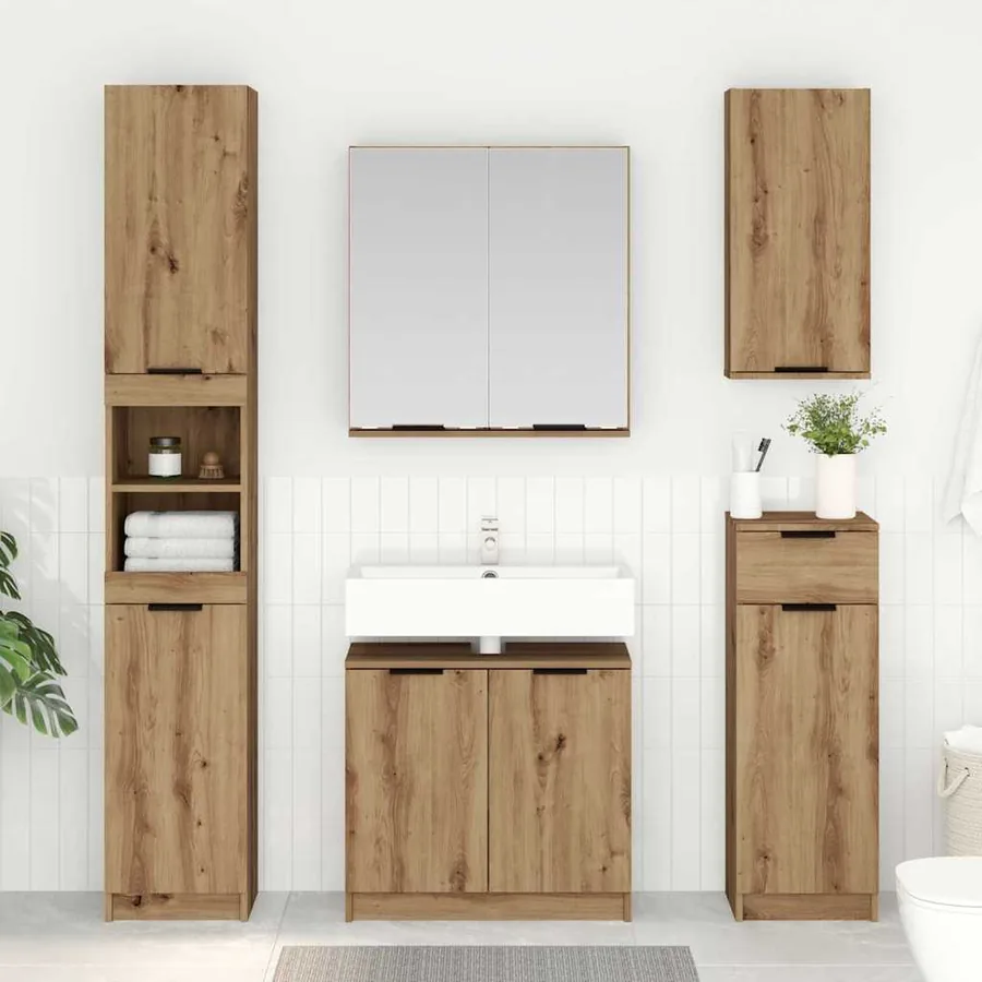 Ensemble de Meubles de Salle de Bain 2 pc Chêne artisanal