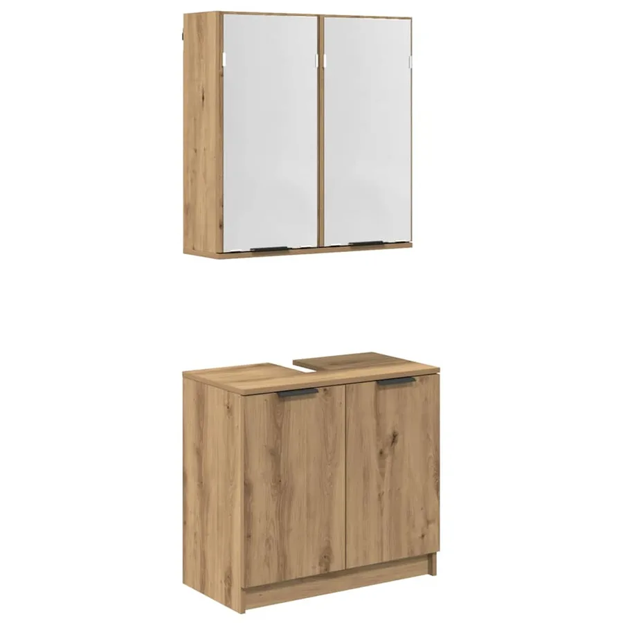 Ensemble de Meubles de Salle de Bain 2 pc Chêne artisanal - 2