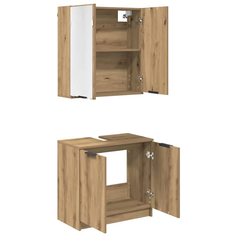 Ensemble de Meubles de Salle de Bain 2 pc Chêne artisanal - 7
