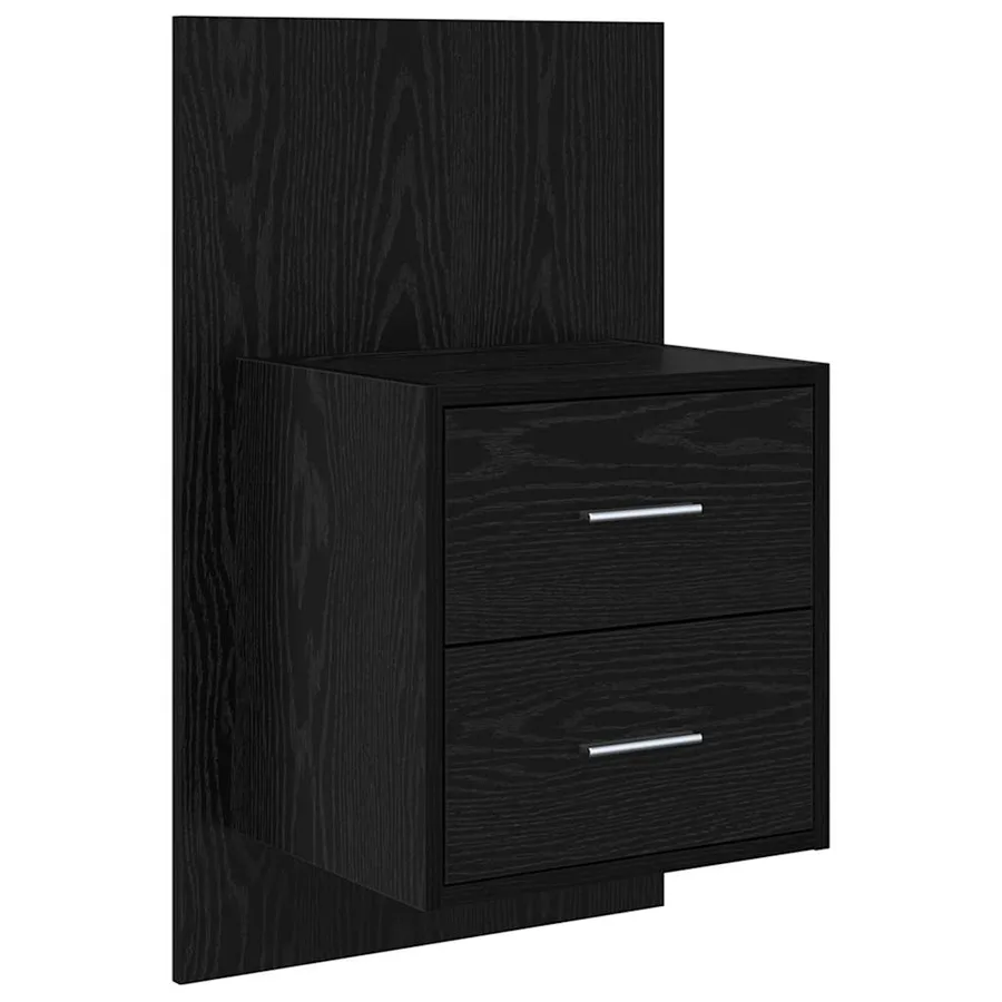 Tête de lit avec armoire 3 pcs Chêne noir Bois d'ingénierie - 6
