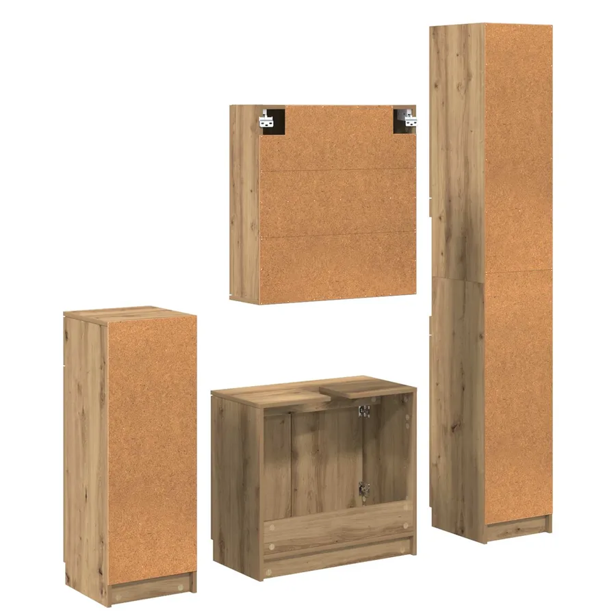 Ensemble de mobilier de salle de bain 4 pc Chêne artisanal - 11