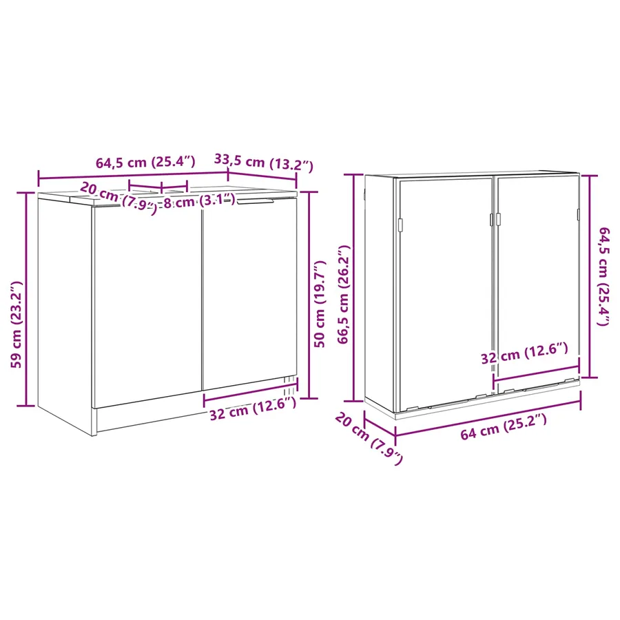Ensemble de mobilier de salle de bain 4 pc Chêne artisanal - 17