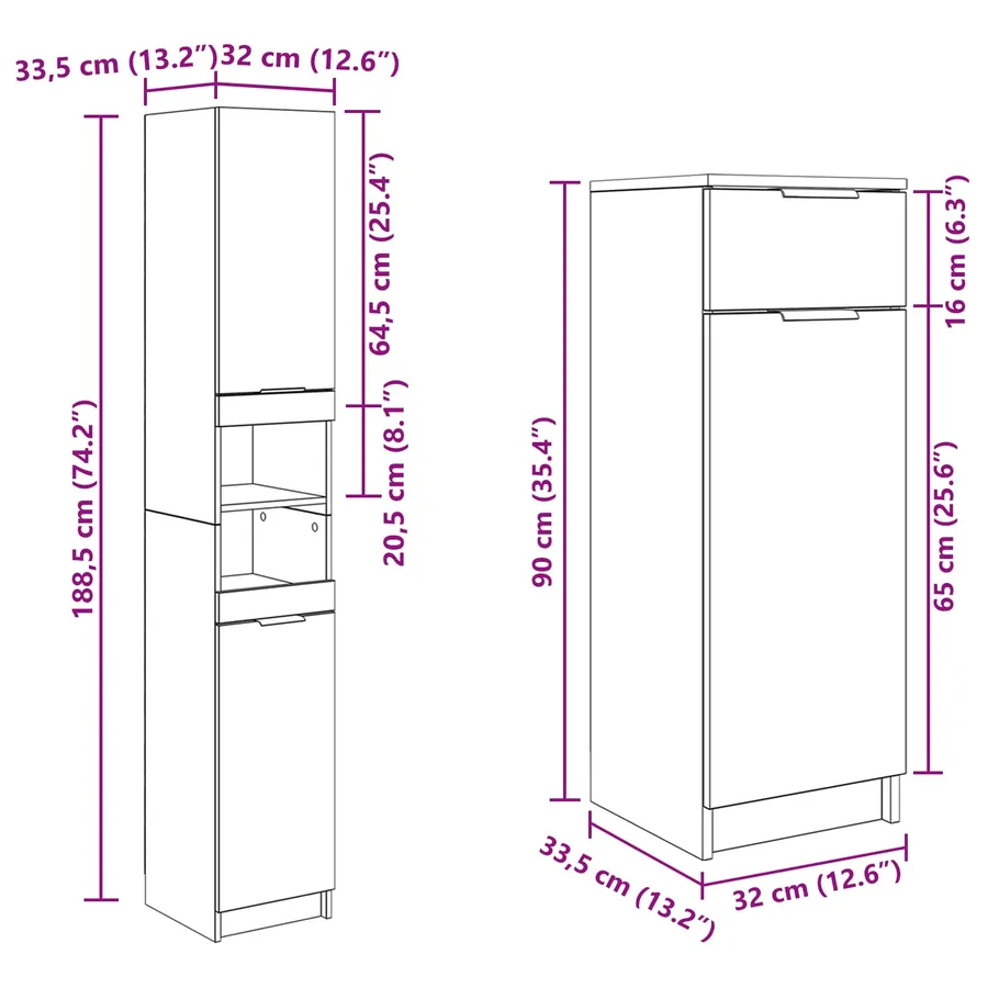 Ensemble de mobilier de salle de bain 4 pc Chêne artisanal - 18