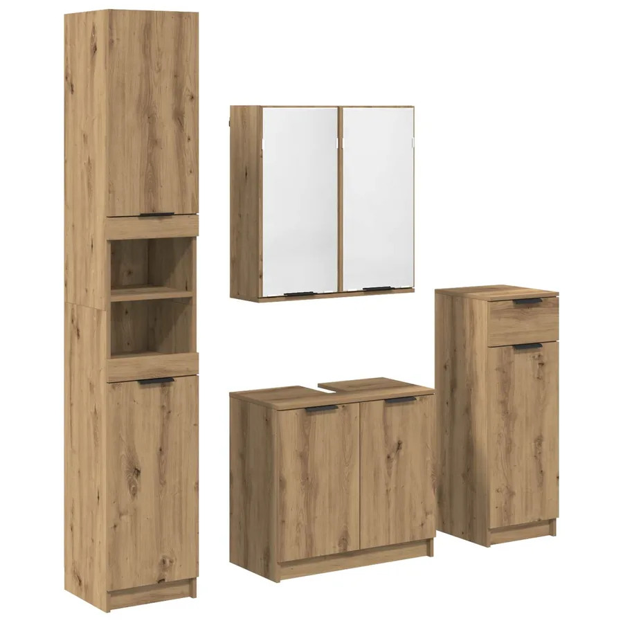 Ensemble de mobilier de salle de bain 4 pc Chêne artisanal - 2