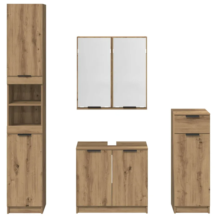 Ensemble de mobilier de salle de bain 4 pc Chêne artisanal - 8