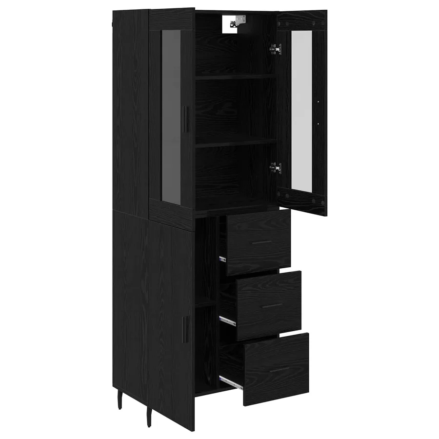 Haut Armoire avec tiroir 2 pcs Chêne noir Bois d'ingénierie - 5