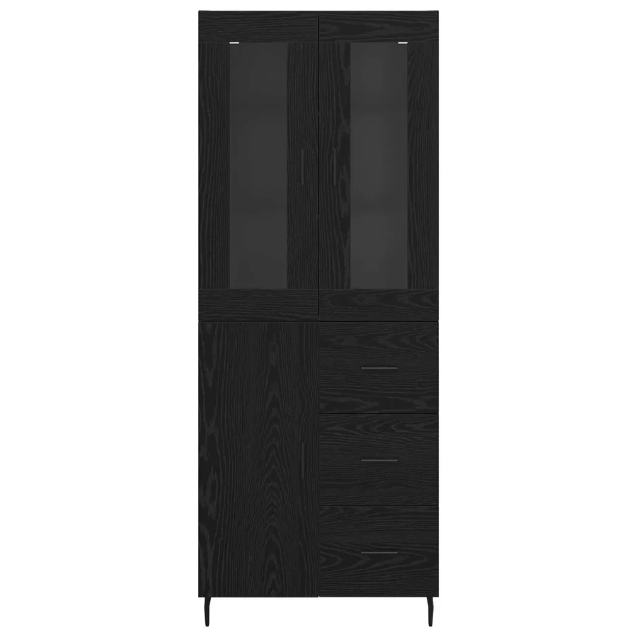 Haut Armoire avec tiroir 2 pcs Chêne noir Bois d'ingénierie - 7