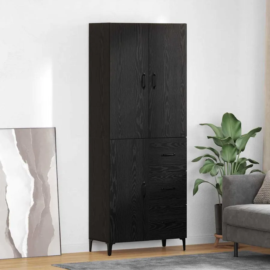 Haut Armoire Chêne noir 69,5 x 34 x 180 cm Bois d'ingénierie