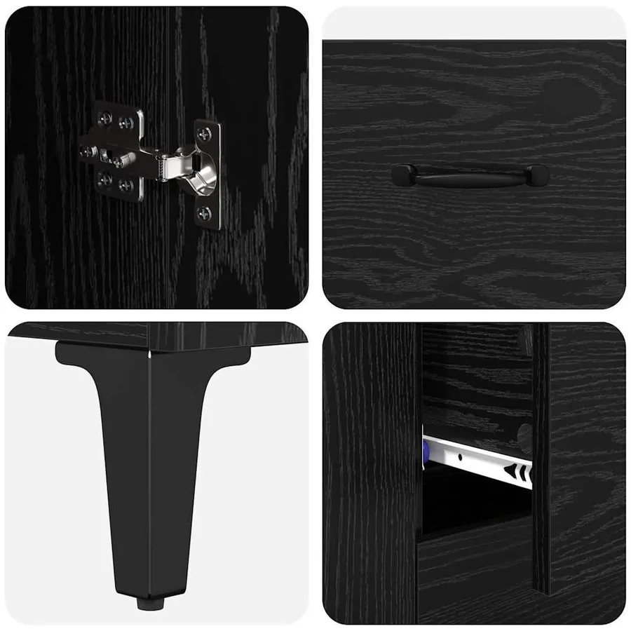 Haut Armoire Chêne noir 69,5 x 34 x 180 cm Bois d'ingénierie - 11