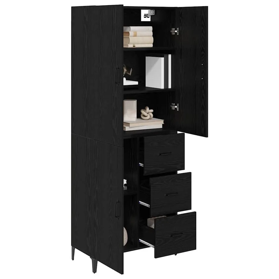 Haut Armoire Chêne noir 69,5 x 34 x 180 cm Bois d'ingénierie - 3