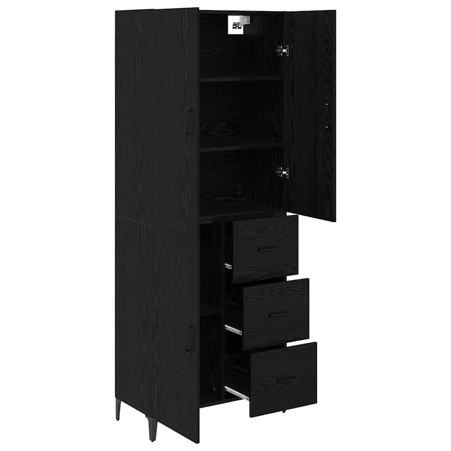 Haut Armoire Chêne noir 69,5 x 34 x 180 cm Bois d'ingénierie - 5