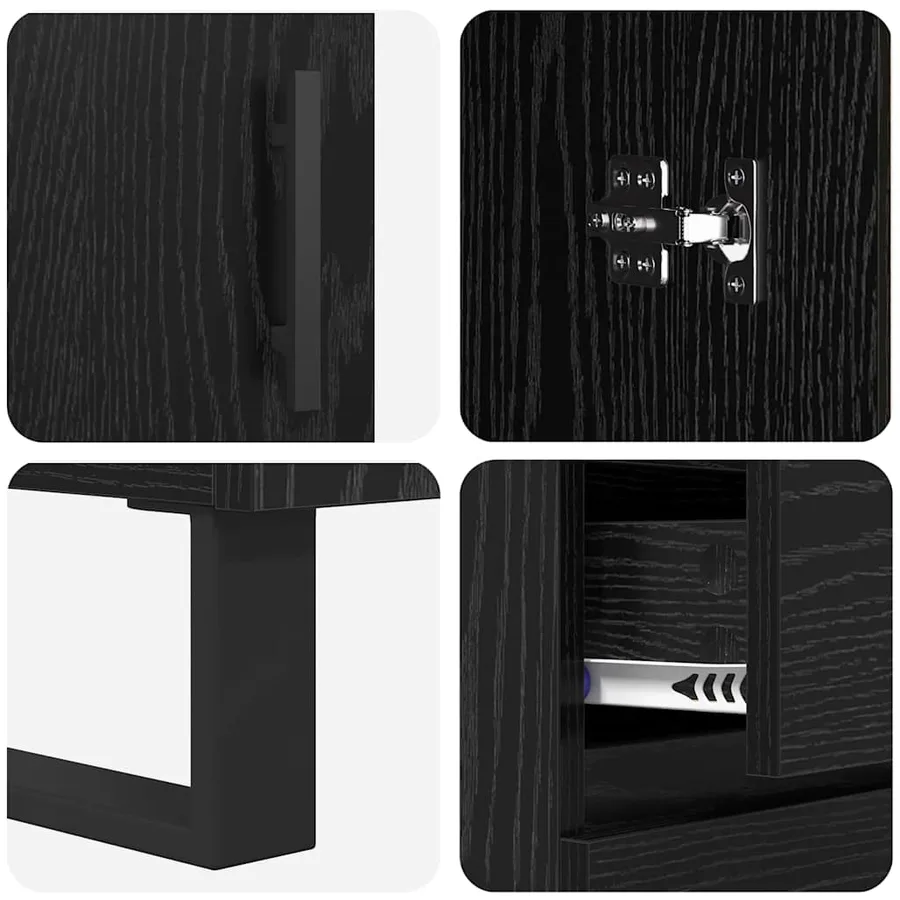 Haut Armoire Chêne noir 69,5 x 34 x 180 cm Bois d'ingénierie - 11