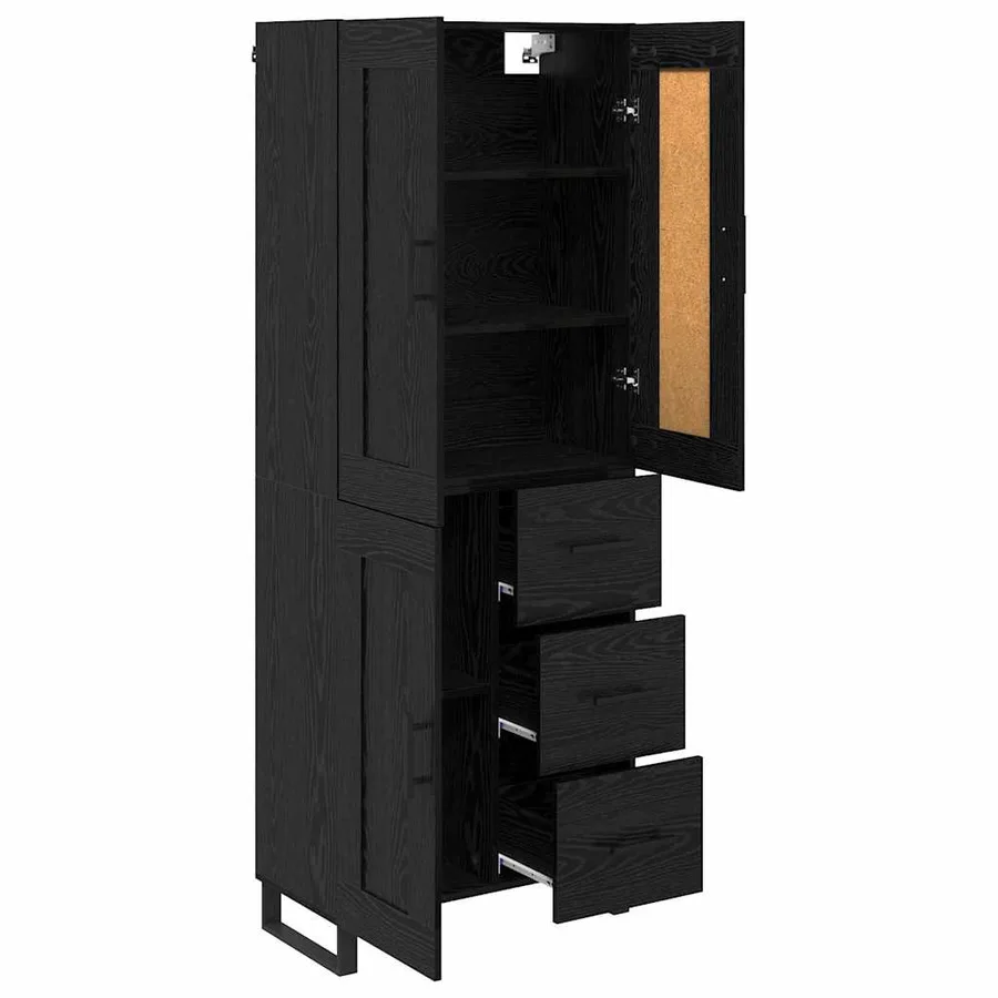 Haut Armoire Chêne noir 69,5 x 34 x 180 cm Bois d'ingénierie - 5