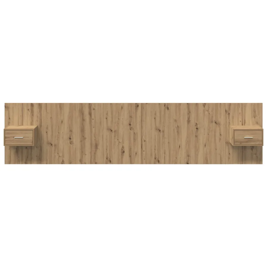 Tête de lit avec armoire 3 pcs Chêne artisanal - 7