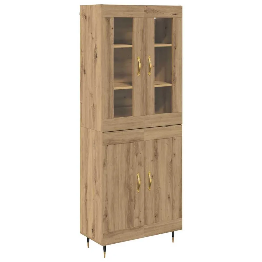 Haut Armoire 2 pcs Chêne artisanal 69,5 x 34 x 180 cm - 2
