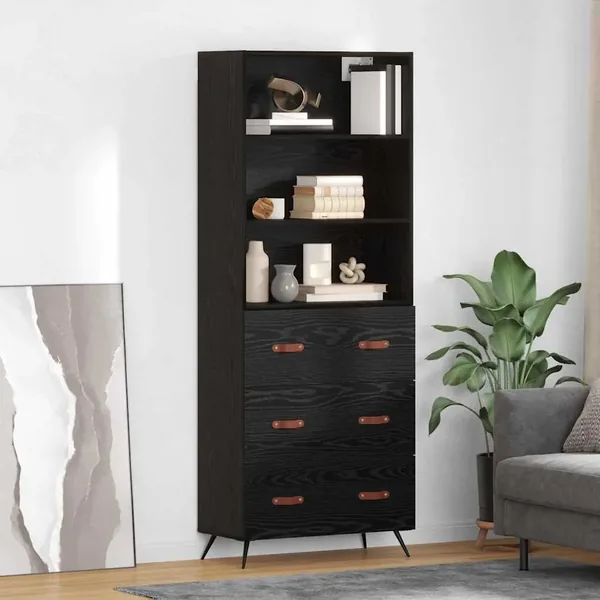 Haut Armoire Chêne noir 69,5 x 34 x 180 cm Bois d'ingénierie