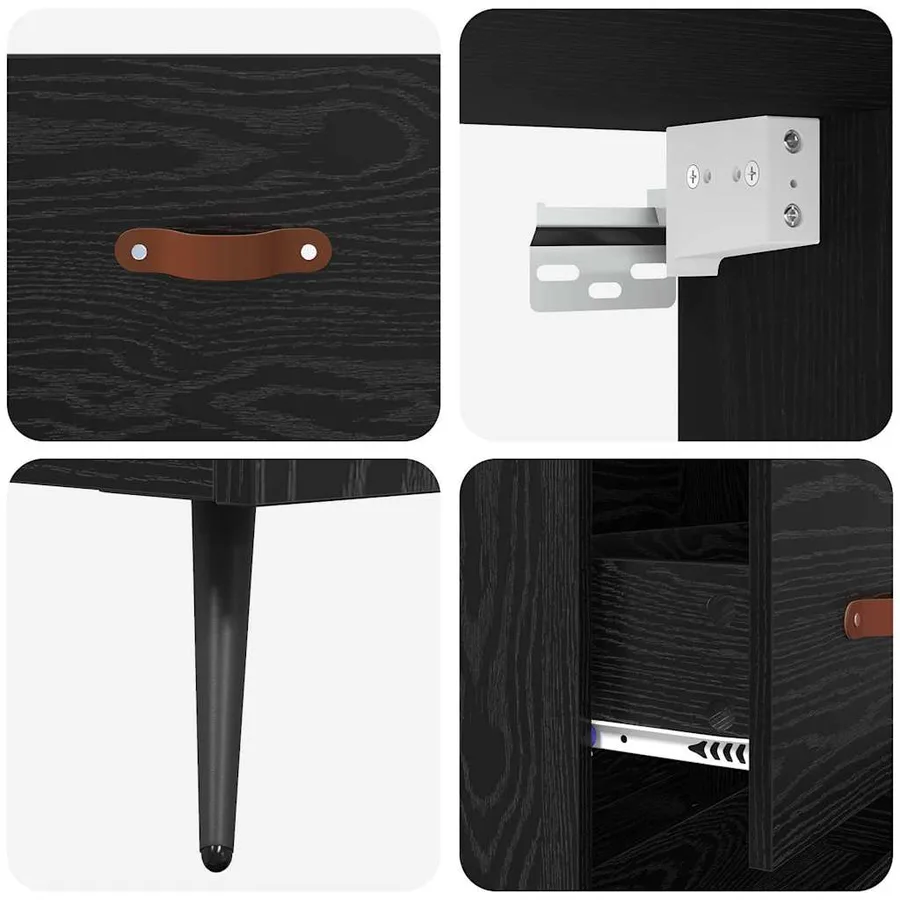 Haut Armoire Chêne noir 69,5 x 34 x 180 cm Bois d'ingénierie - 11