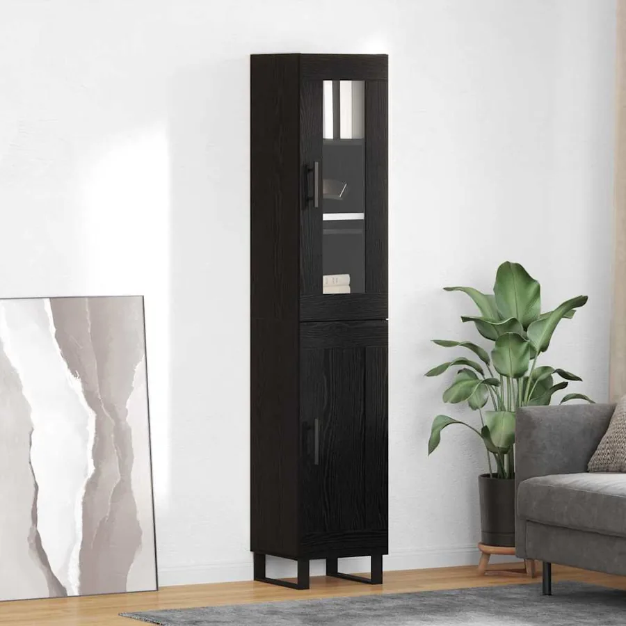 Haut Armoire Chêne noir 34,5 x 34 x 180 cm Bois d'ingénierie