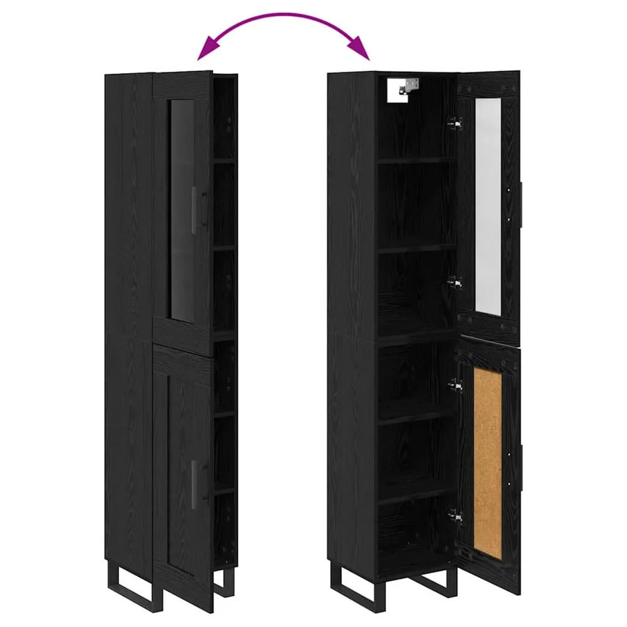 Haut Armoire Chêne noir 34,5 x 34 x 180 cm Bois d'ingénierie - 13