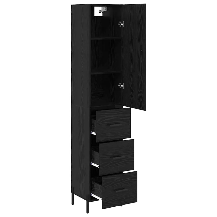 Haut Armoire Chêne noir 34,5 x 34 x 180 cm Bois d'ingénierie - 5
