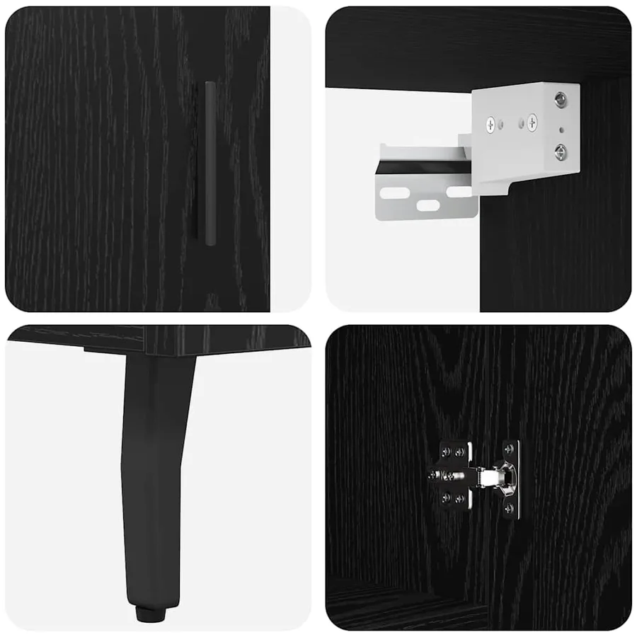 Haut Armoire Chêne noir 69,5 x 34 x 180 cm - 11