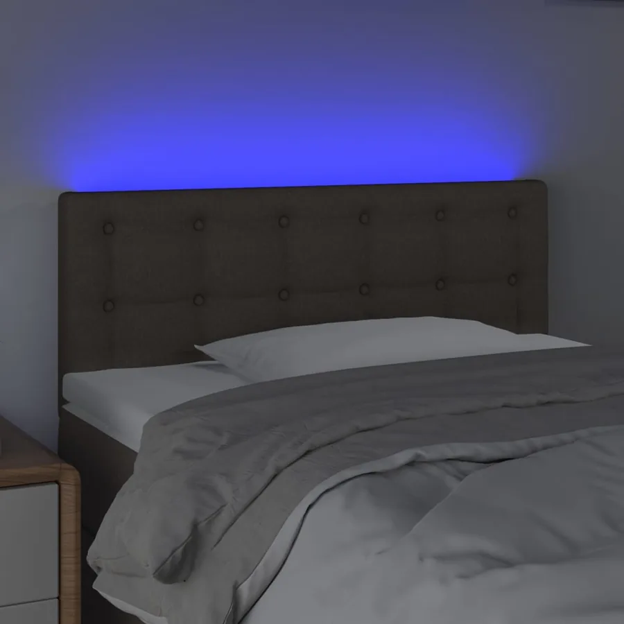 Tête de lit à LED Taupe 90x5x78/88 cm Tissu - 3